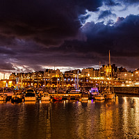 Buy canvas prints of Ramsgate harbour at night by Alan Glicksman