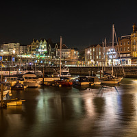 Buy canvas prints of Harbour on a cold night by Alan Glicksman