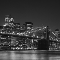 Buy canvas prints of  Brooklyn Bridge by Night by Chris Heal