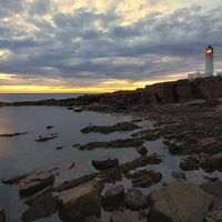 Buy canvas prints of  Last light at Rua Reidh Lighthouse by Andy Martin