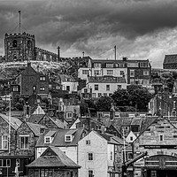 Buy canvas prints of Whitby Roof tops looking towards east cliff by David Smith