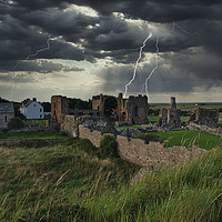 Buy canvas prints of Storm Brewing Over Holy Island by David Smith