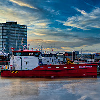 Buy canvas prints of Boat In Grimsby Dock by David Smith