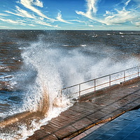Buy canvas prints of high tide at cleethorpes by David Smith
