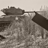 Buy canvas prints of  Sherman Tank at Utah Beach by Eamon Fitzpatrick