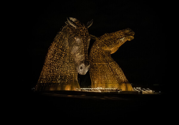 Majestic Kelpies Rise at Dusk Picture Board by Stephen Ward