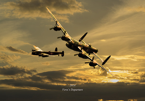 Sunset over Lincolnshire with BBMF Lancaster Bombe Picture Board by Stephen Ward