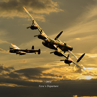 Buy canvas prints of Sunset over Lincolnshire with BBMF Lancaster Bombe by Stephen Ward