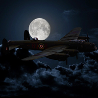 Buy canvas prints of  A Bombers Moon by Stephen Ward
