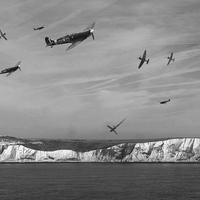 Buy canvas prints of  Dogfight over Dover by Stephen Ward