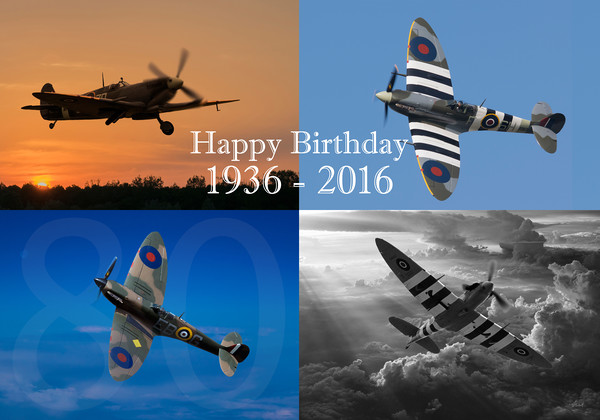 Happy Birthday Spitfire Picture Board by Stephen Ward