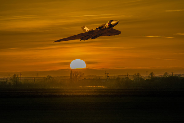 Avro Vulcan  at Sunset  Picture Board by Stephen Ward
