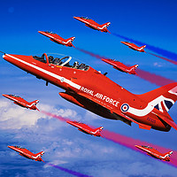 Buy canvas prints of Red Arrows by Stephen Ward
