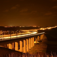 Buy canvas prints of  Medway Bridge at night by pristine_ images