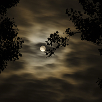 Buy canvas prints of  Spooky cloudy moon at gravesend kent by pristine_ images