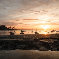 Buy canvas prints of  Gravesend Promenade sunrise over the river thames by pristine_ images