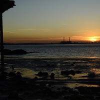 Buy canvas prints of shipwrecked sunset on the river thames, Gravesend by pristine_ images