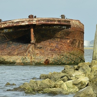 Buy canvas prints of  River Medway old Shipwreck by pristine_ images