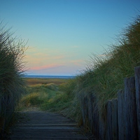 Buy canvas prints of  Prestatyn Path With A View by pristine_ images