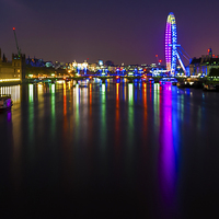 Buy canvas prints of  London Eye At Night by Ayo Faleye