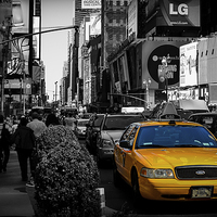 Buy canvas prints of  Times Square Taxi by ed pratt