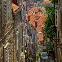 Buy canvas prints of  Narrow Streets of Dubrovnik by Broadland Photography