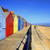 Buy canvas prints of  Mundesley Beach Huts by Broadland Photography