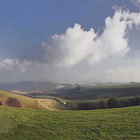 Buy canvas prints of  The Adur Valley, Shoreham, from Titch Hill by Michael Chandler