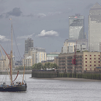 Buy canvas prints of  The Thames Barge Gladys by Michael Chandler