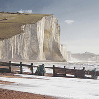 Buy canvas prints of  The Seven Sisters, from Cuckmere Haven by Michael Chandler
