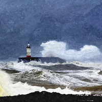 Buy canvas prints of  Newhaven storm by Michael Chandler