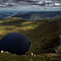 Buy canvas prints of  View from the summit of Helvellyn by Peter Jones