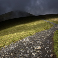 Buy canvas prints of  Path to Skiddaw Little Man fell by Peter Jones