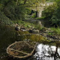 Buy canvas prints of  Abandoned Coracle by Peter Jones