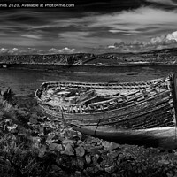 Buy canvas prints of Fishing boat wreckage, Croig estuary, Mull. by Peter Jones
