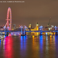 Buy canvas prints of London Cityscape at night. by Peter Jones