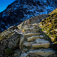 Buy canvas prints of Snowdon ascent. by Peter Jones