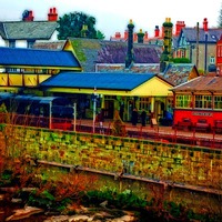Buy canvas prints of A digitally converted painting of Llangollen railw by ken biggs