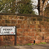 Buy canvas prints of Penny Lane street sign Made famous by the Beatles  by ken biggs