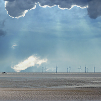 Buy canvas prints of Wind turbine panorama by ken biggs