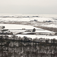 Buy canvas prints of Remote farmland on the snow covered Yorkshire moor by ken biggs