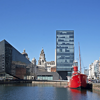 Buy canvas prints of View of Liverpool's historic waterfront by ken biggs