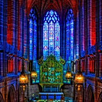 Buy canvas prints of Lady Chapel inside Liverpool Cathedral by ken biggs