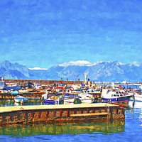 Buy canvas prints of Kaleici harbour in Antalya Turkey by ken biggs