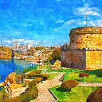 Buy canvas prints of Kaleici in Antalya Turkey by ken biggs