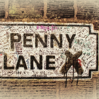 Buy canvas prints of  Penny Lane street sign in Liverpool UK by ken biggs