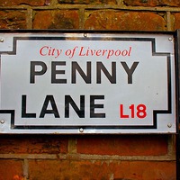Buy canvas prints of Penny Lane street sign in Liverpool UK by ken biggs