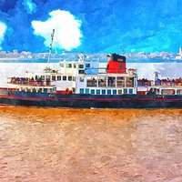 Buy canvas prints of Mersey Ferry in Liverpool UK by ken biggs