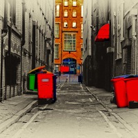 Buy canvas prints of inner city back alleyway by ken biggs