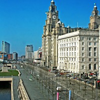 Buy canvas prints of  Liverpool waterfront buildings by ken biggs